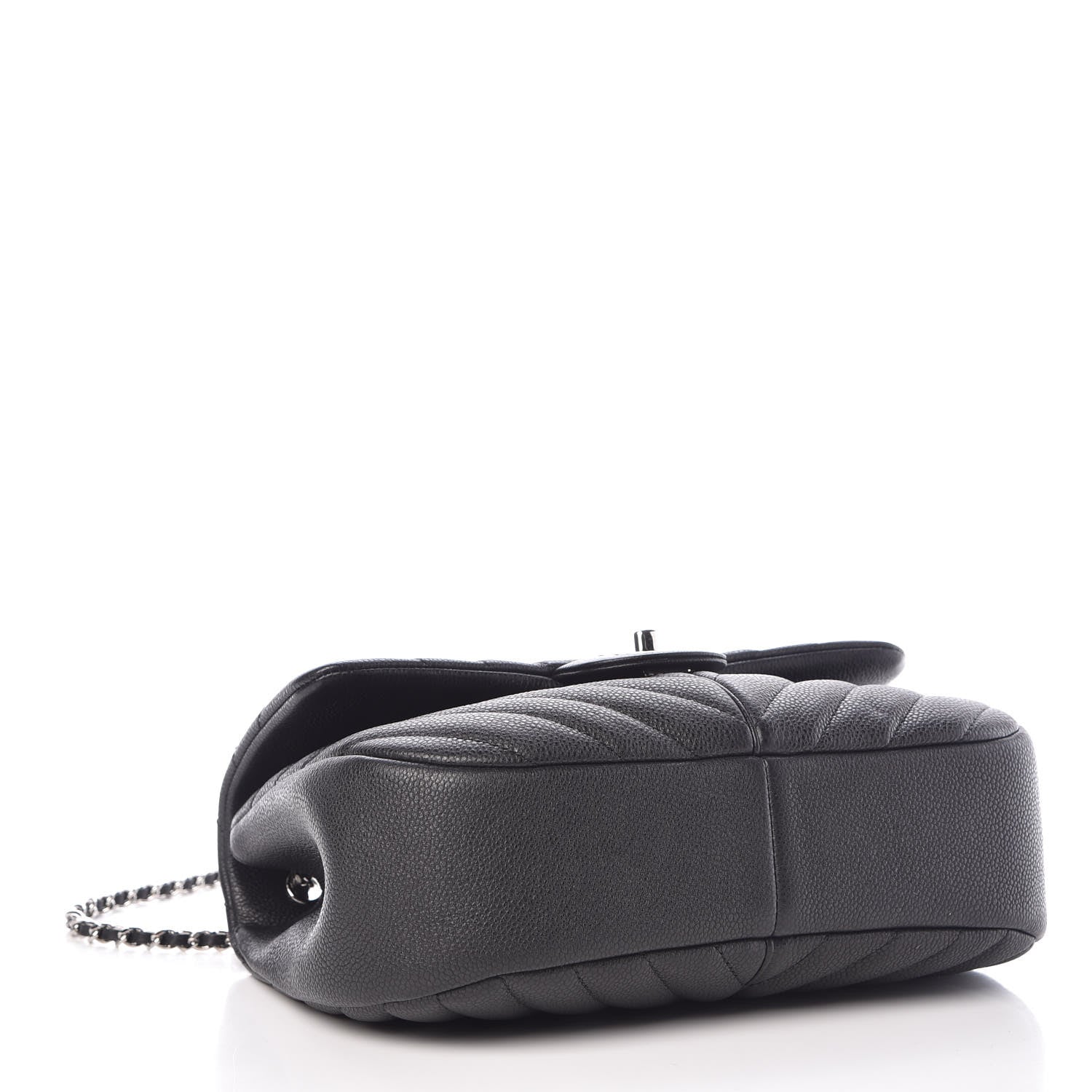 Chanel Caviar Chevron Quilted Small Puffy CC Flap Black 4 of 8