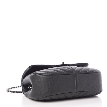 Chanel Caviar Chevron Quilted Small Puffy CC Flap Black 4 of 8