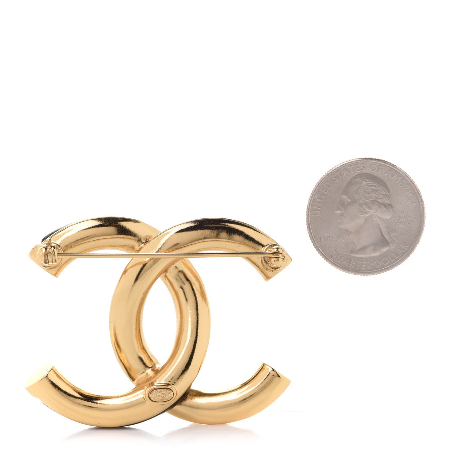 Pearl CC Brooch Black Gold