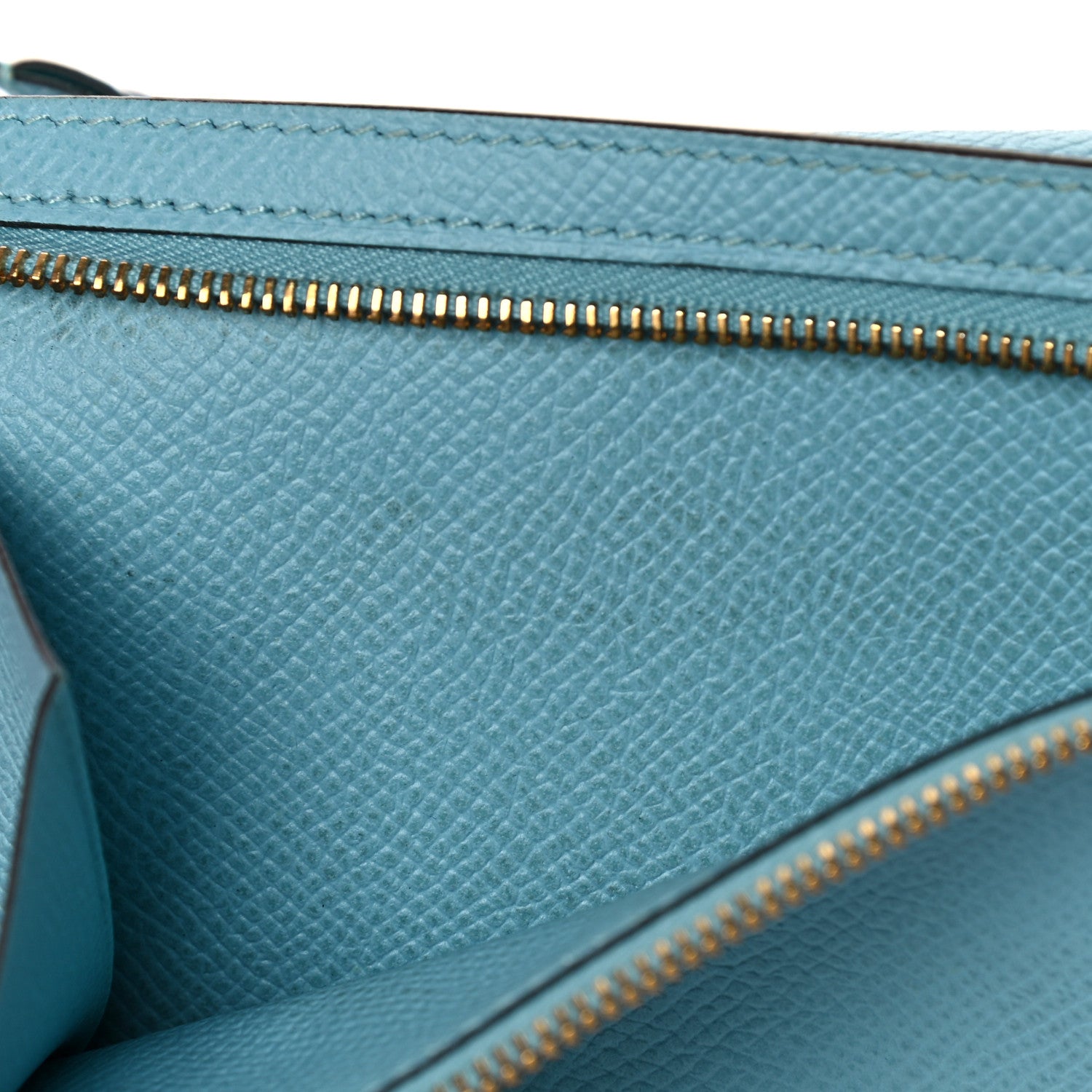 Hermes Epsom Bearn Gusset Wallet Bleu Atoll 14 of 15