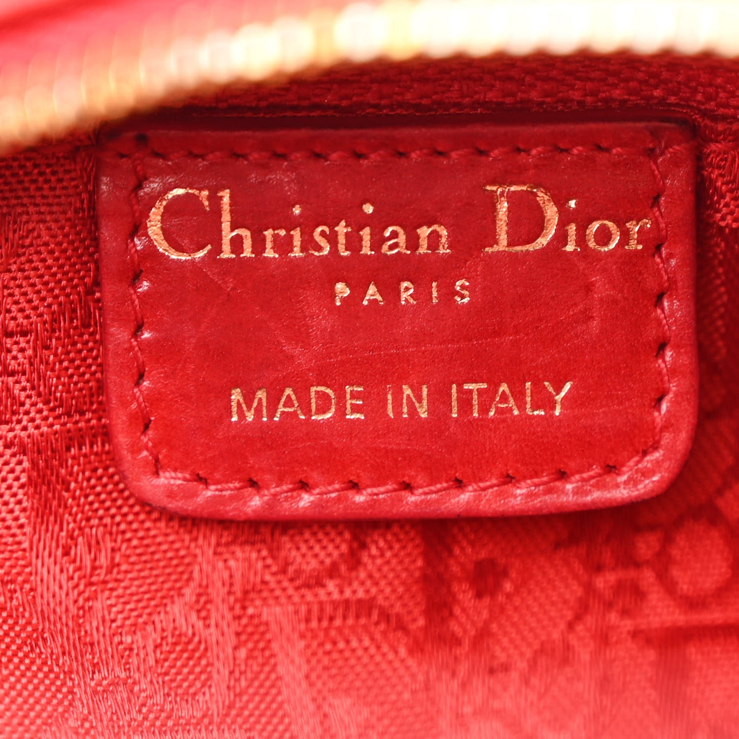 Lambskin Embossed Cannage Handbag Red