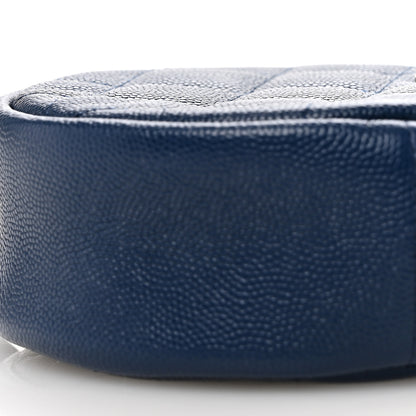 Chanel Caviar Quilted Round Clutch With Chain Blue 10 of 10