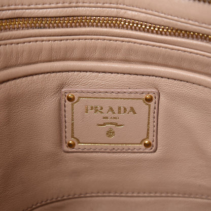 Prada Nappa Gaufre Ruched Clutch Pomice 6 of 14