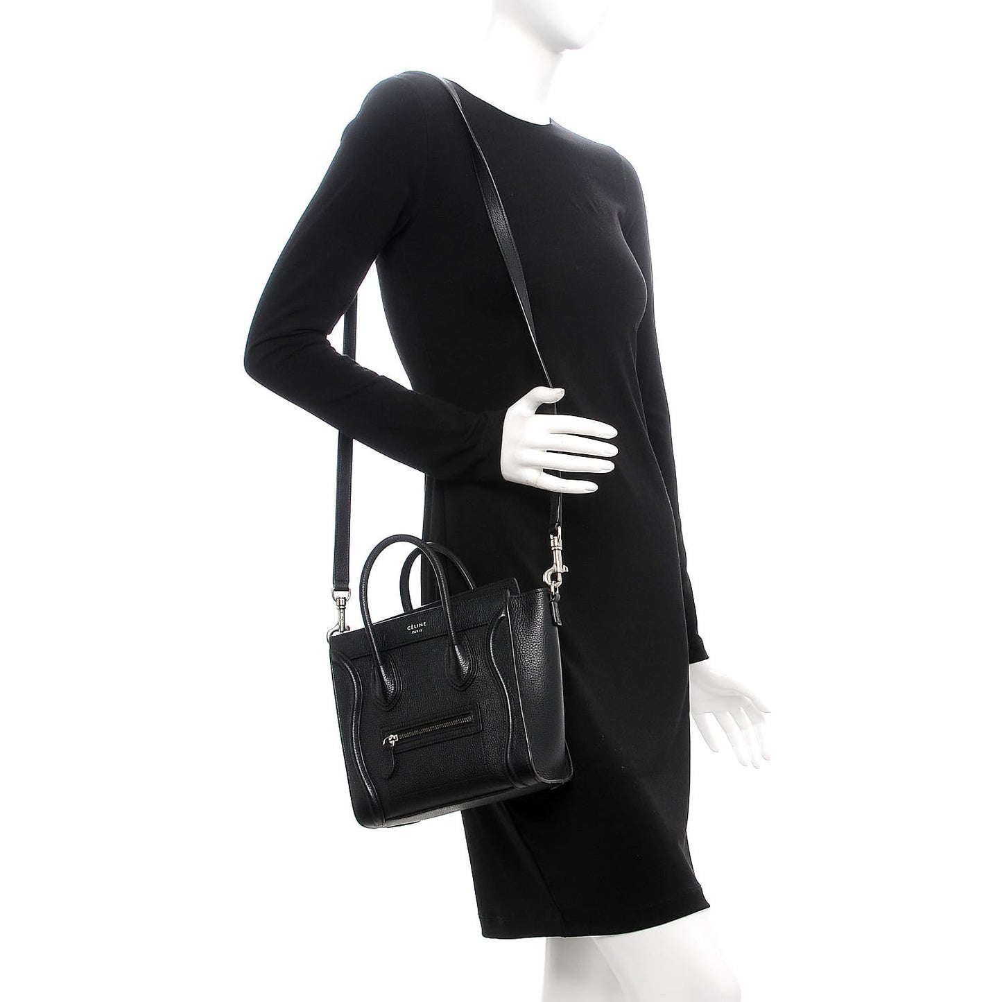 Drummed Calfskin Nano Luggage Black
