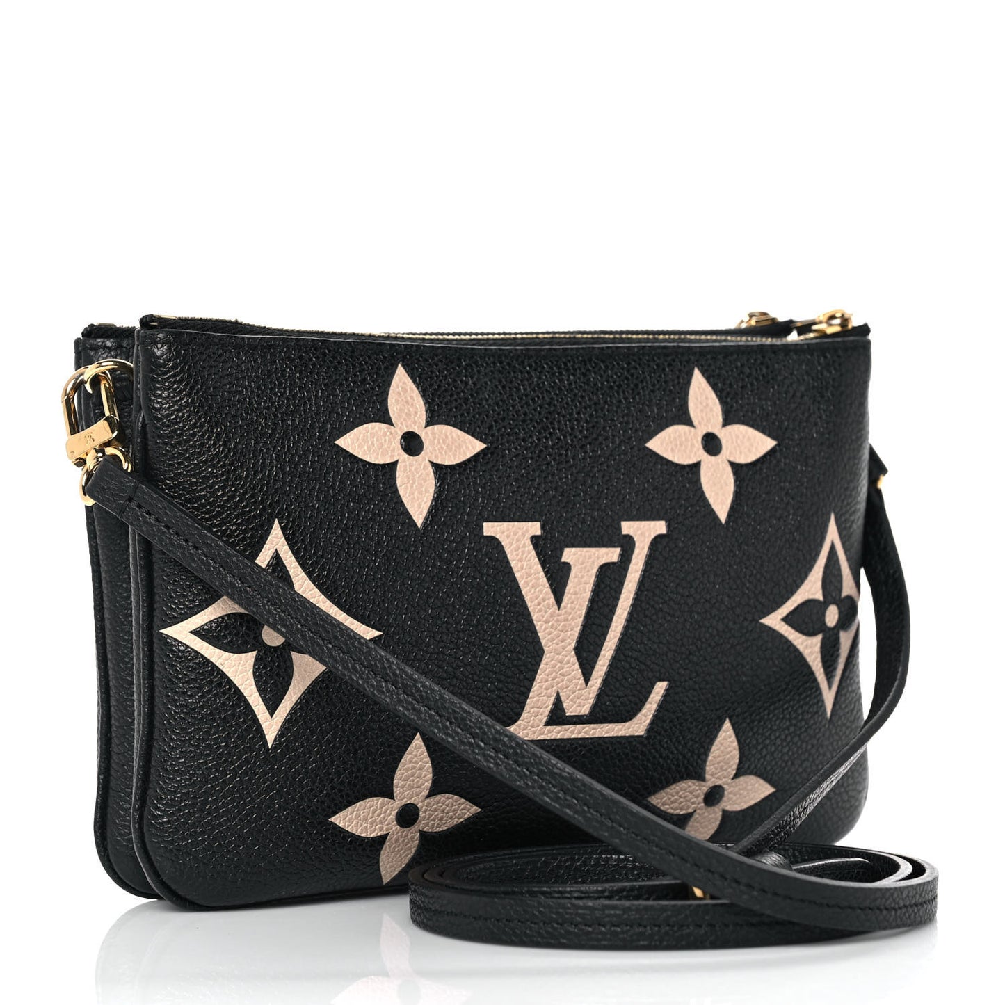 Empreinte Monogram Giant Double Zip Pochette Black Cream