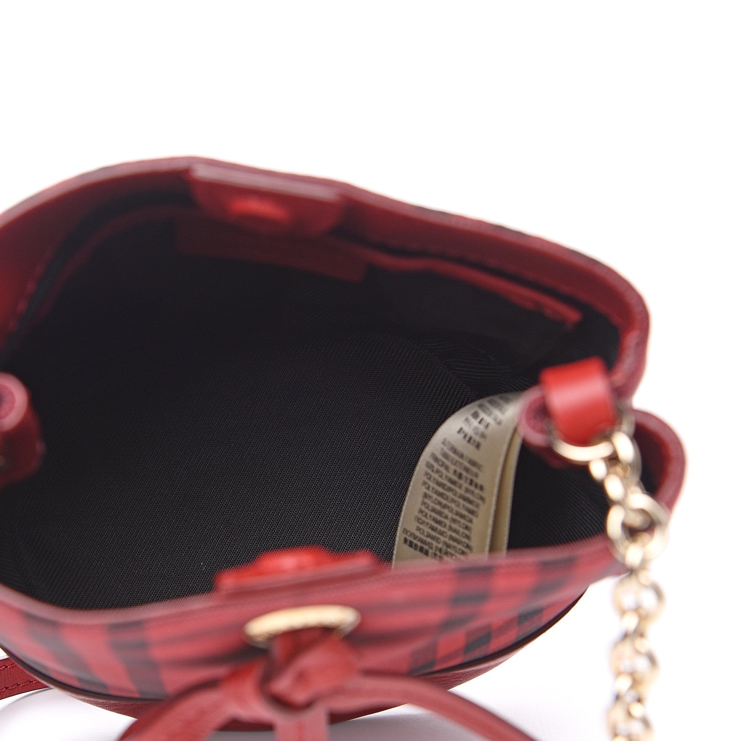Burberry Overdyed Canvas Horseferry Check Baby Bucket Bag Parade Red 4 of 7