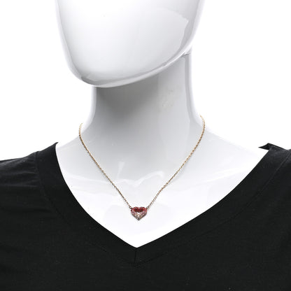 Louis Vuitton Swarovski LV and V Heart Strass Necklace Rose Gold 2 of 7