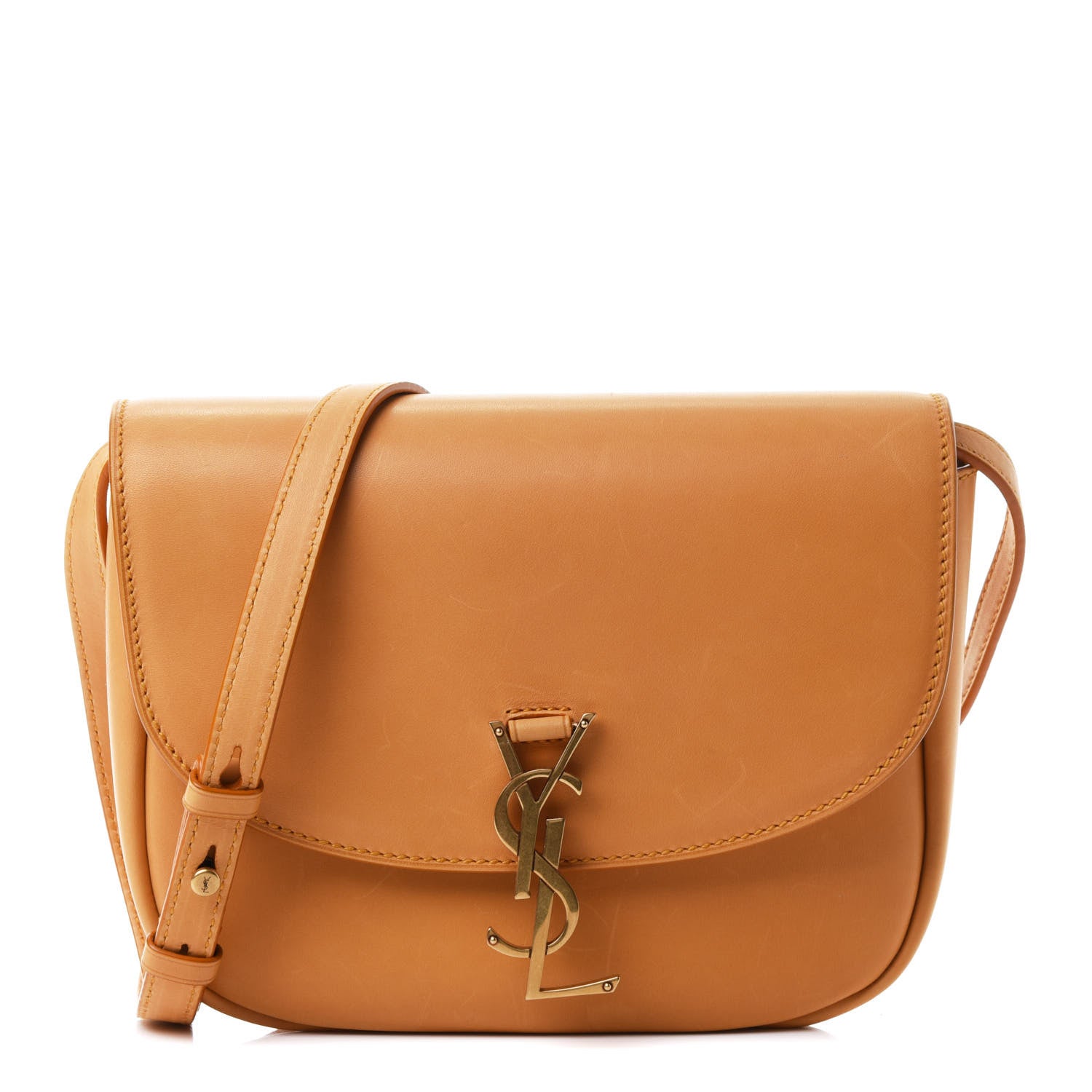Saint Laurent Smooth Calfskin Monogram Medium Kaia Satchel Yellow 1 of 4