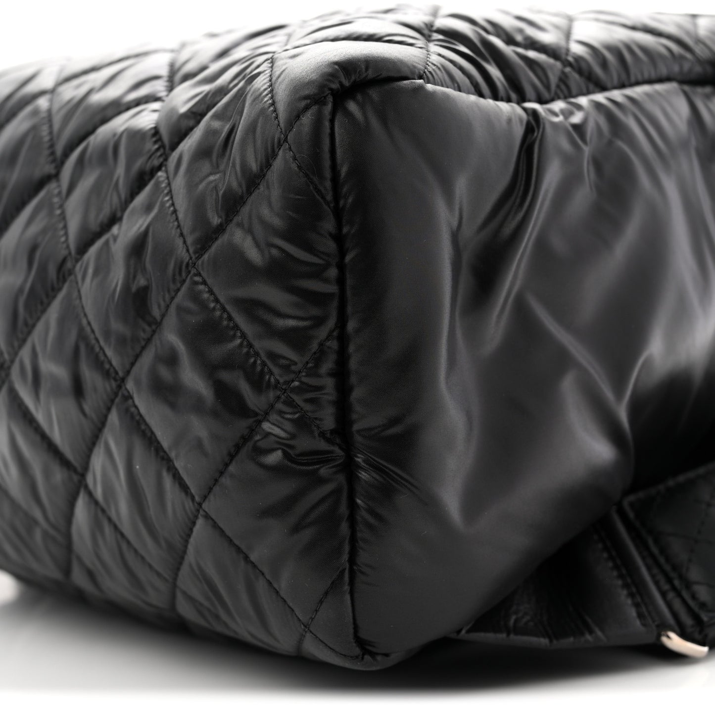 Nylon Quilted Coco Cocoon Backpack Black