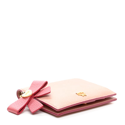 MCM Grained Calfskin Mina Mini Wallet Pink Blush 4 of 14