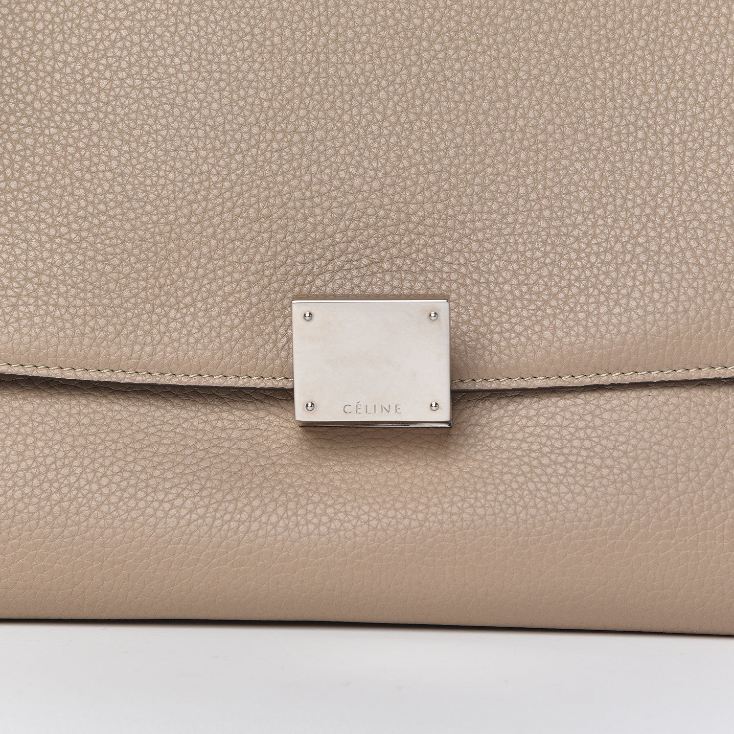 Celine Drummed Calfskin Suede Medium Trapeze Dune 10 of 10