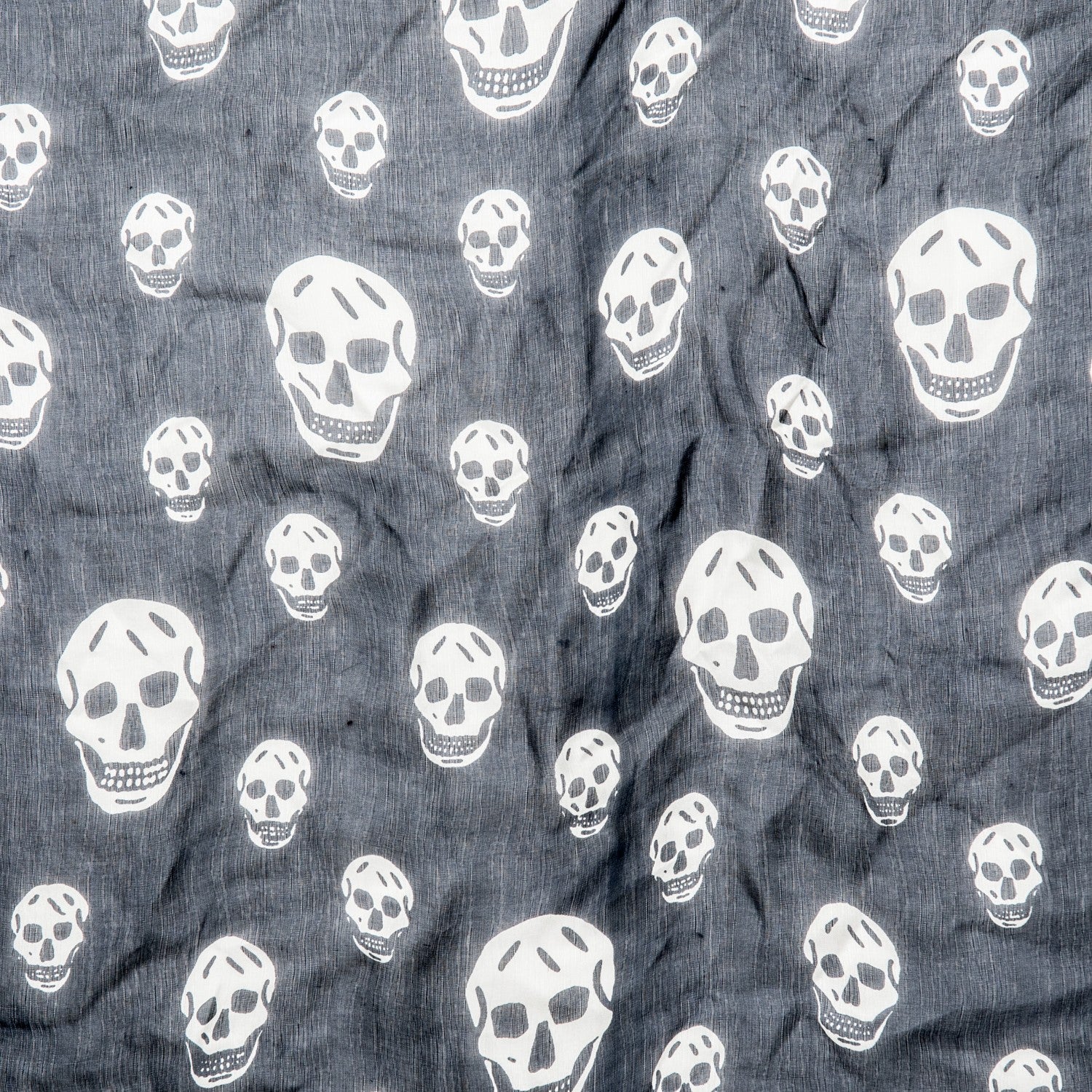 Alexander McQueen Silk Chiffon Skull Scarf Black Ivory 3 of 5