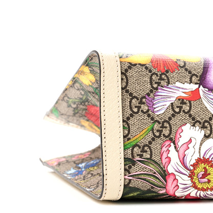 Gucci GG Supreme Monogram Flora Textured Calfskin Small Padlock Tote Beige Ebony Multicolor Mystic White 9 of 10