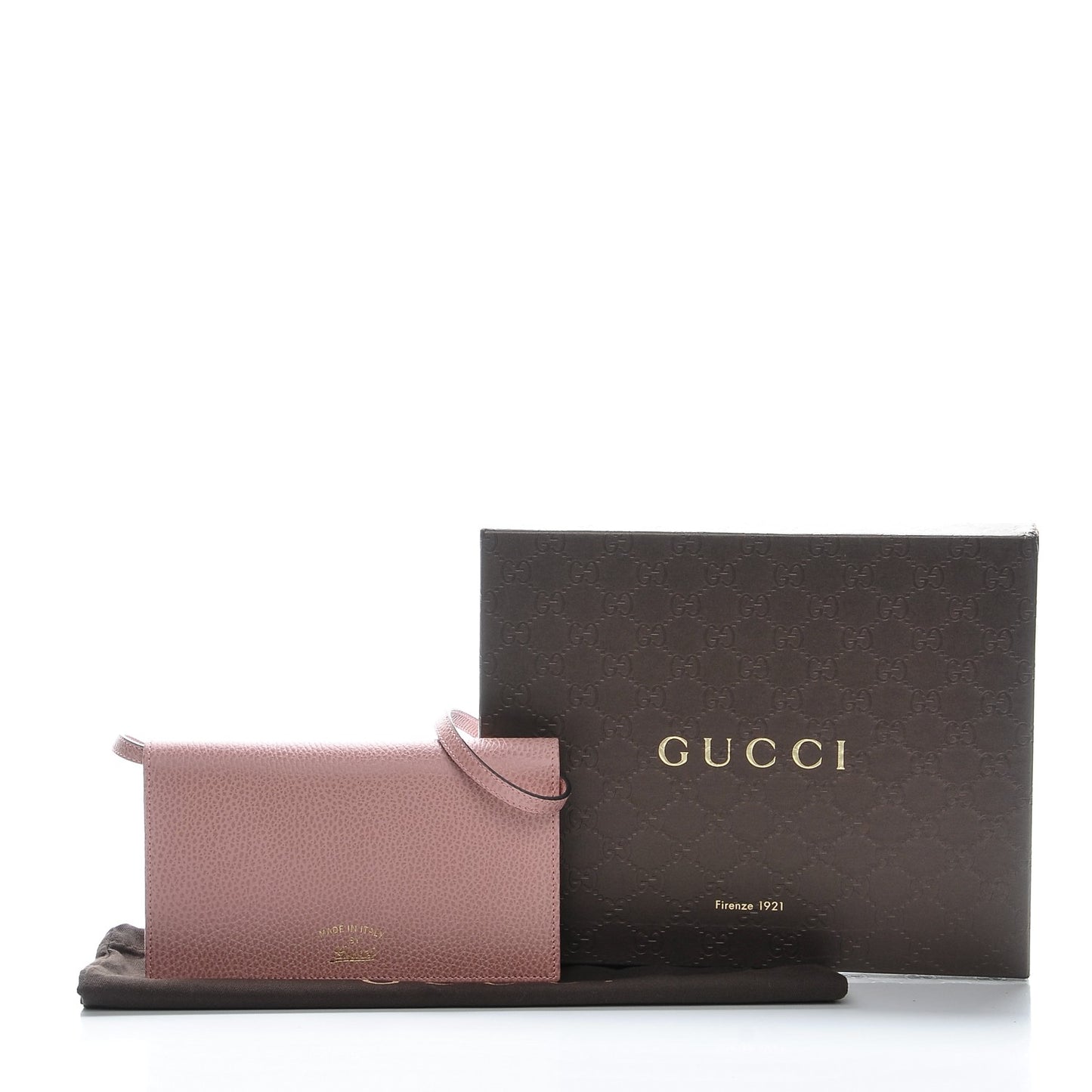 Dollar Calfskin Mini Swing Wallet Bag Soft Pink