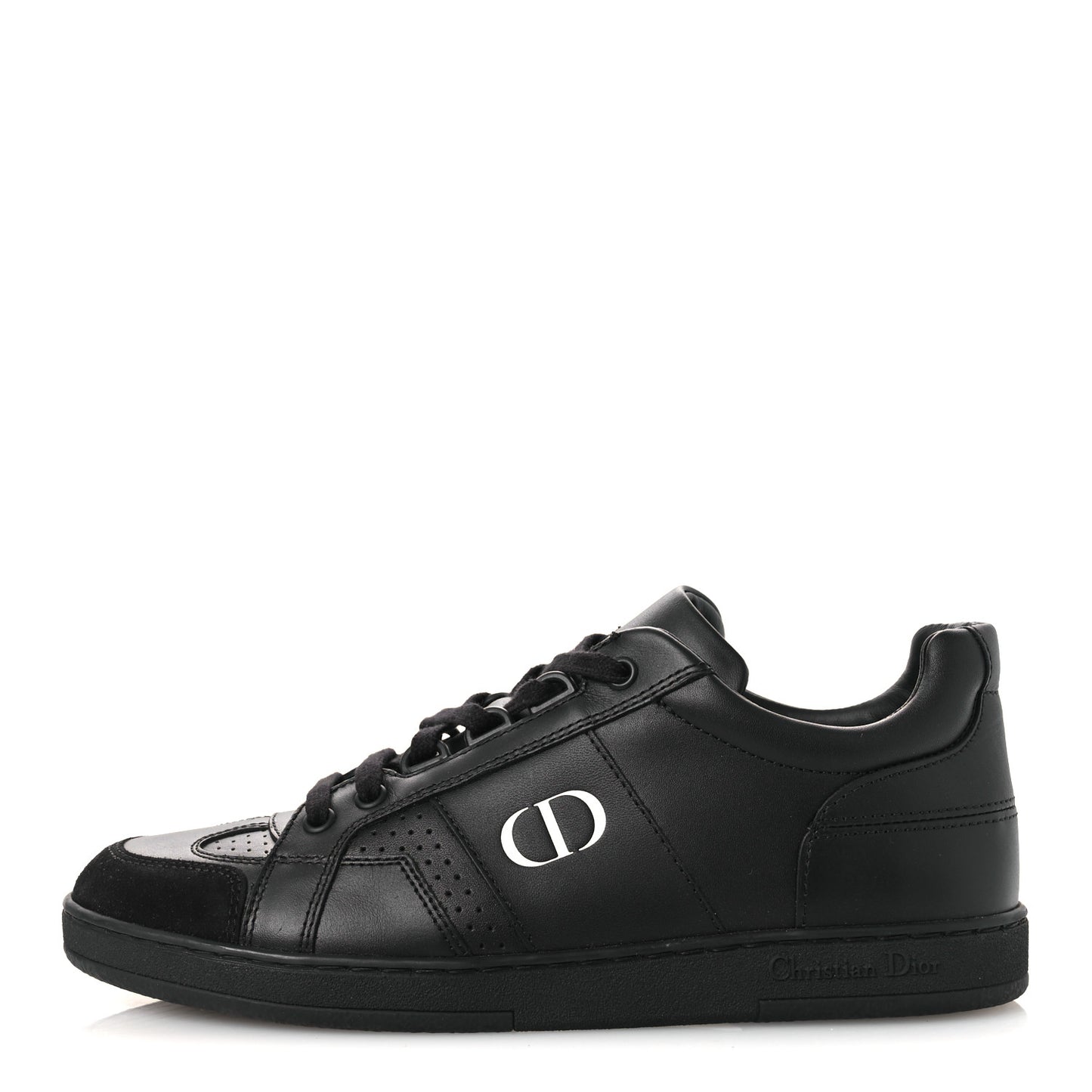 Calfskin Suede Logo Sneakers 36.5 Black