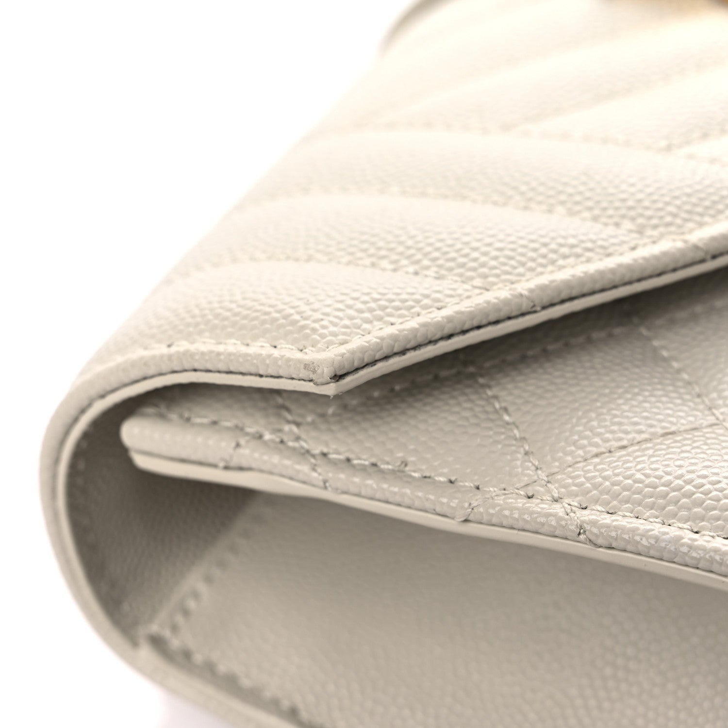Saint Laurent Grain De Poudre Textured Mixed Matelasse Triquilt Small Monogram Satchel Crema Soft 14 of 16