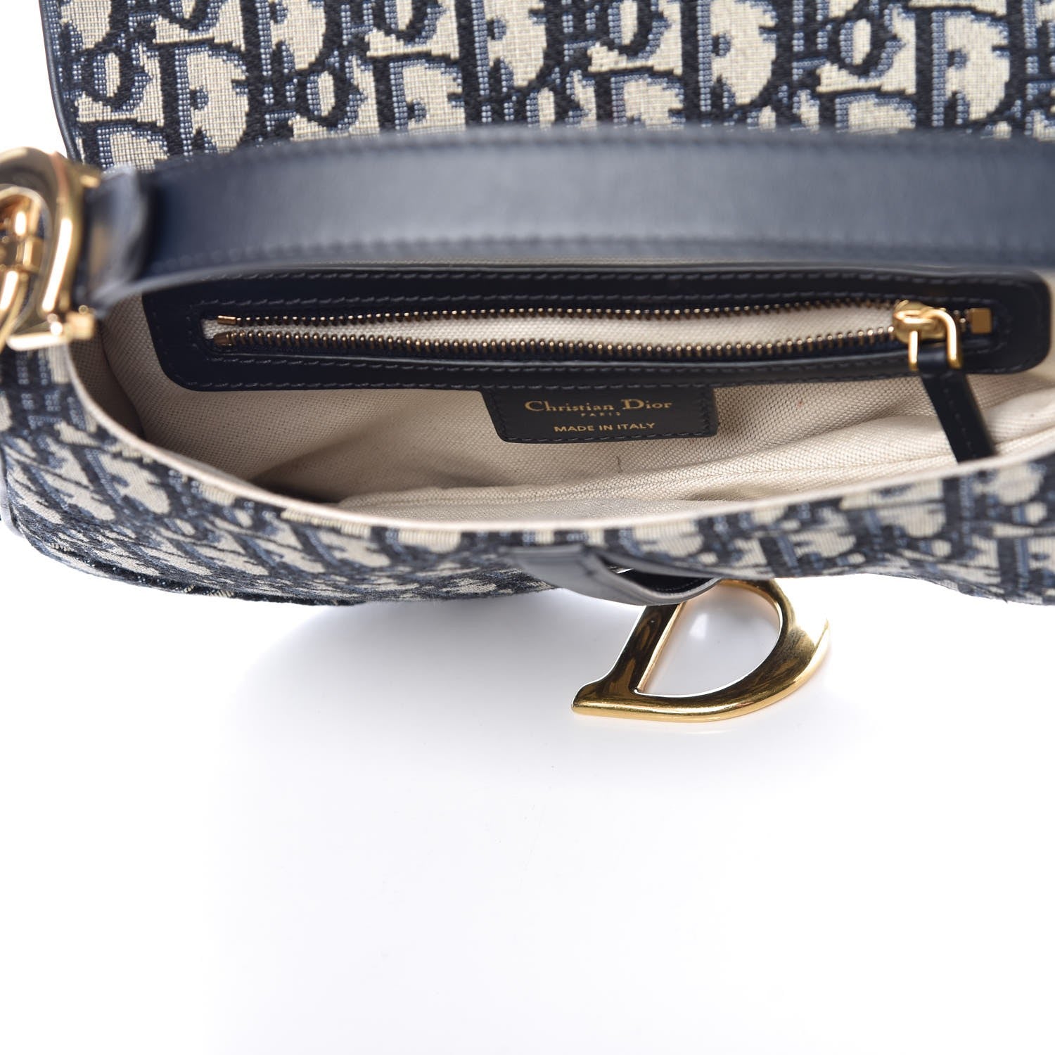 Christian Dior Oblique Saddle Bag Blue 5 of 8