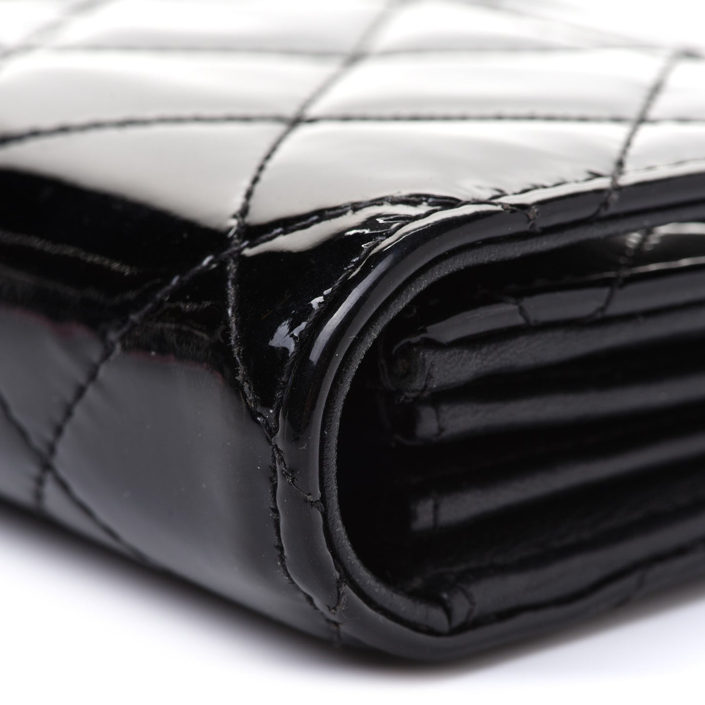 Patent CC Large Gusset Flap Wallet Black