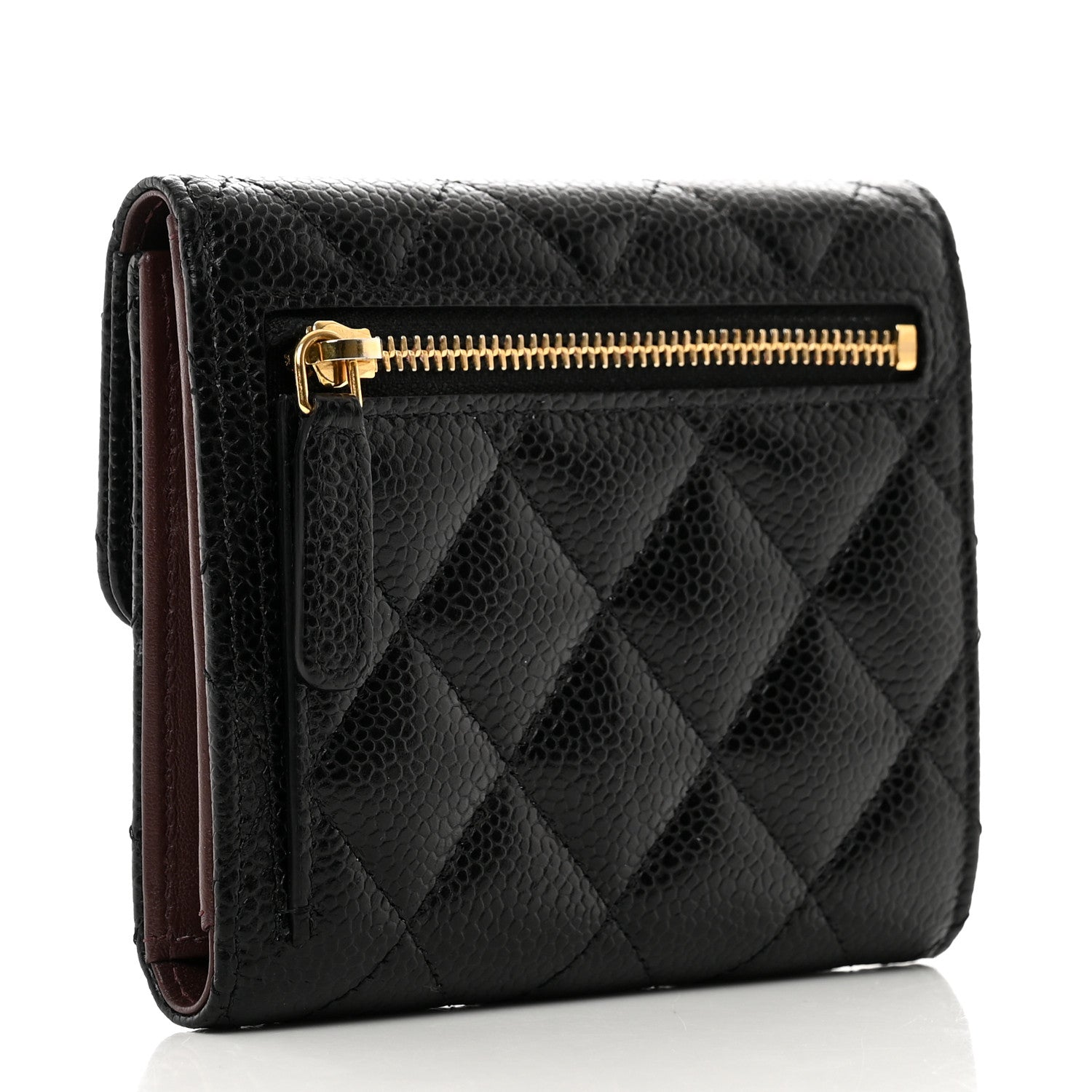 Chanel Caviar Quilted Compact Flap Wallet Black 3 of 8
