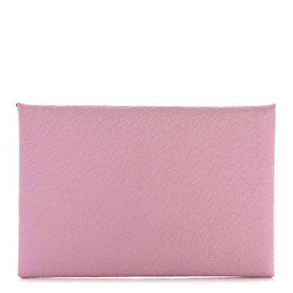 Hermes Chevre Mysore Calvi Card Case Mauve Sylvestre 1 of 9