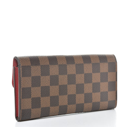 Louis Vuitton Damier Ebene Emilie Wallet Red 3 of 12