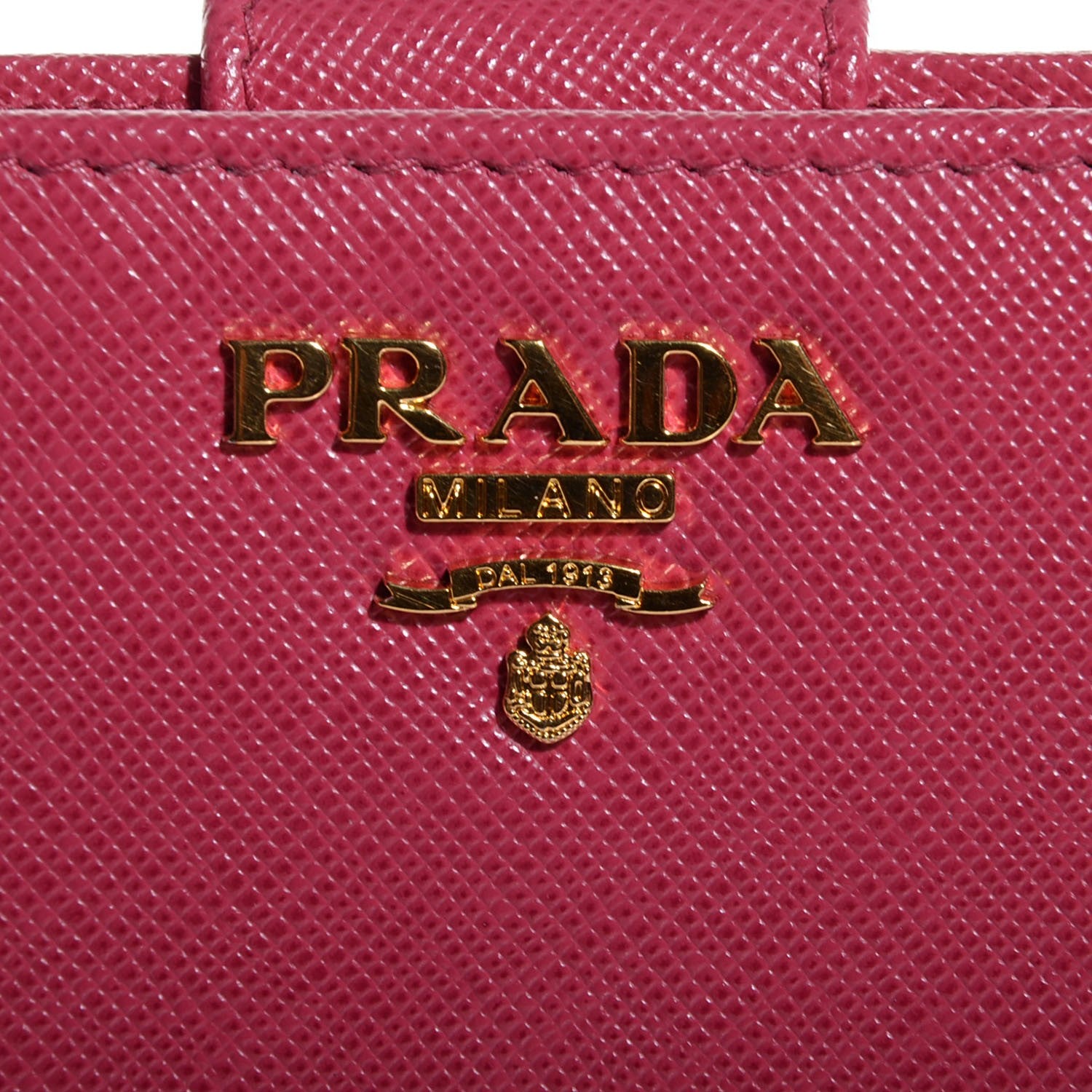 Prada Saffiano Metal Compact Wallet Ibisco 9 of 9