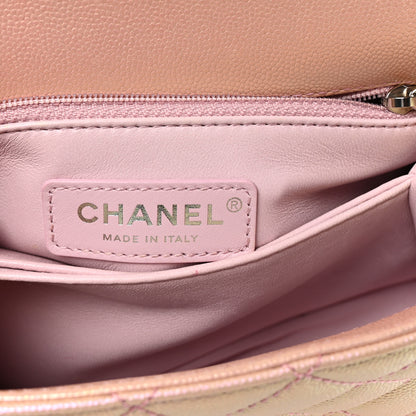 Chanel Iridescent Caviar Quilted Mini Coco Handle Flap Pink 6 of 10