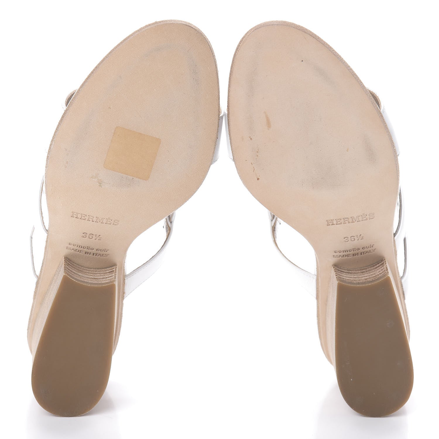 Hermes Nappa Bikini Sandals 36.5 White 7 of 7