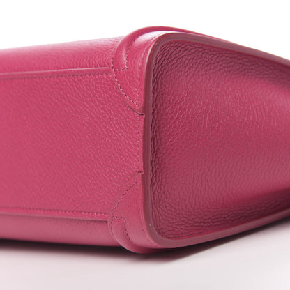 Celine Drummed Calfskin Nano Luggage Fuchsia 9 of 11