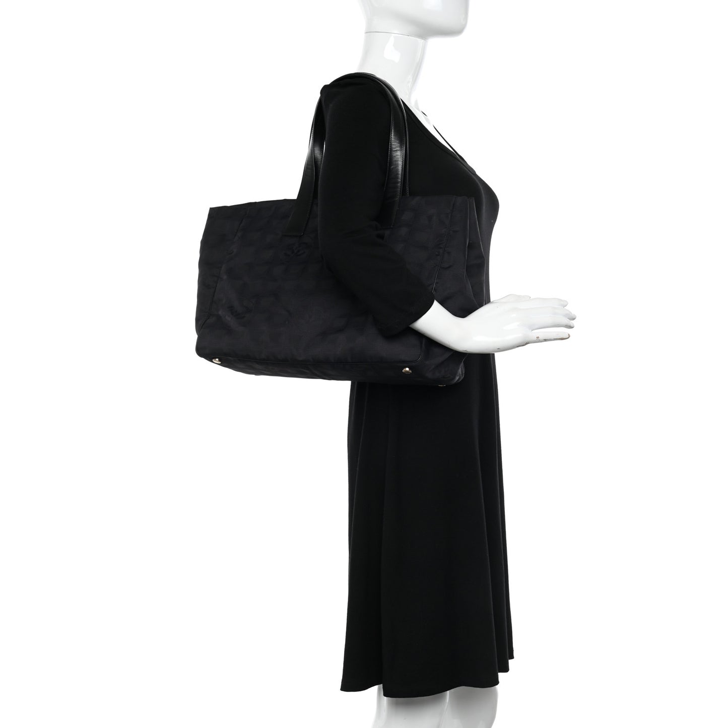 Nylon Large Travel Tote Black