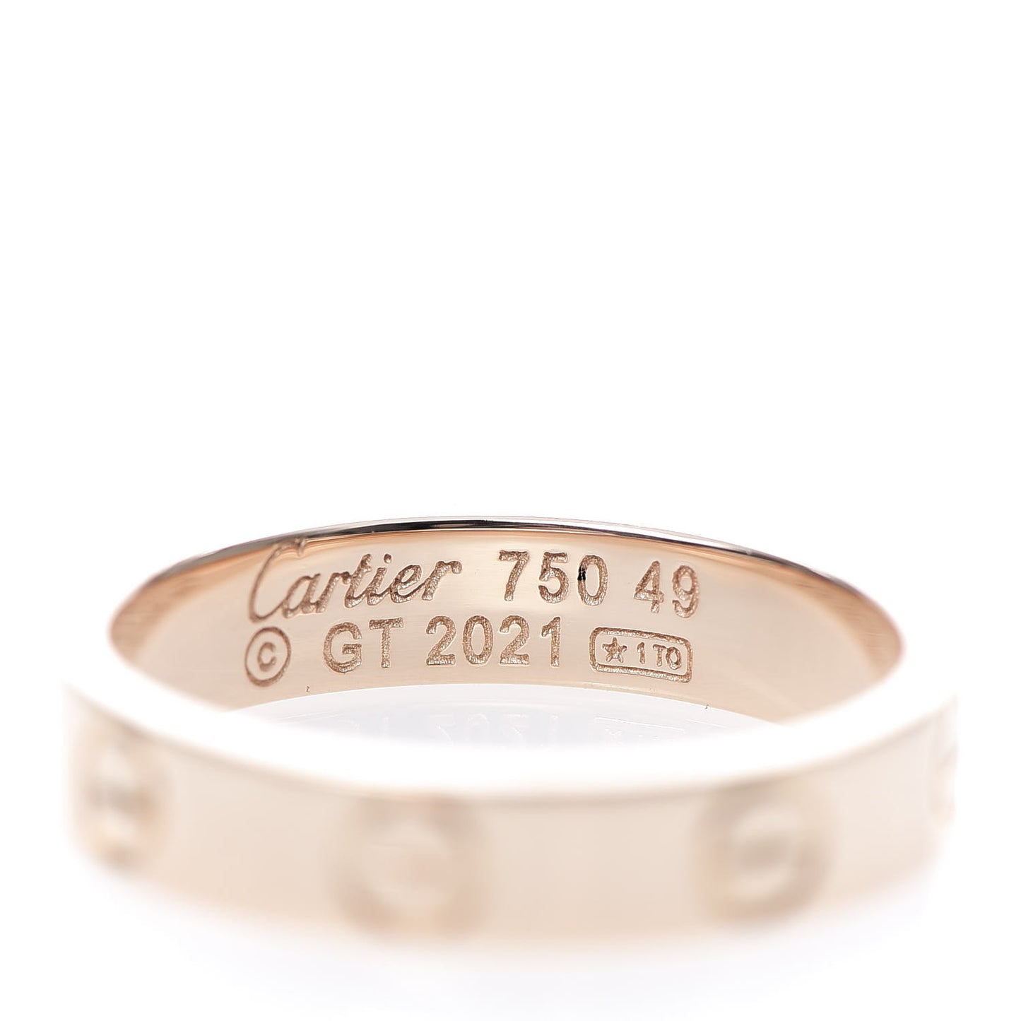 18K Pink Gold 3.5mm LOVE Wedding Band Ring 49 4.75