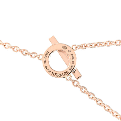Hermes 18K Rose Gold Diamond Finesse Lariat Necklace 4 of 5