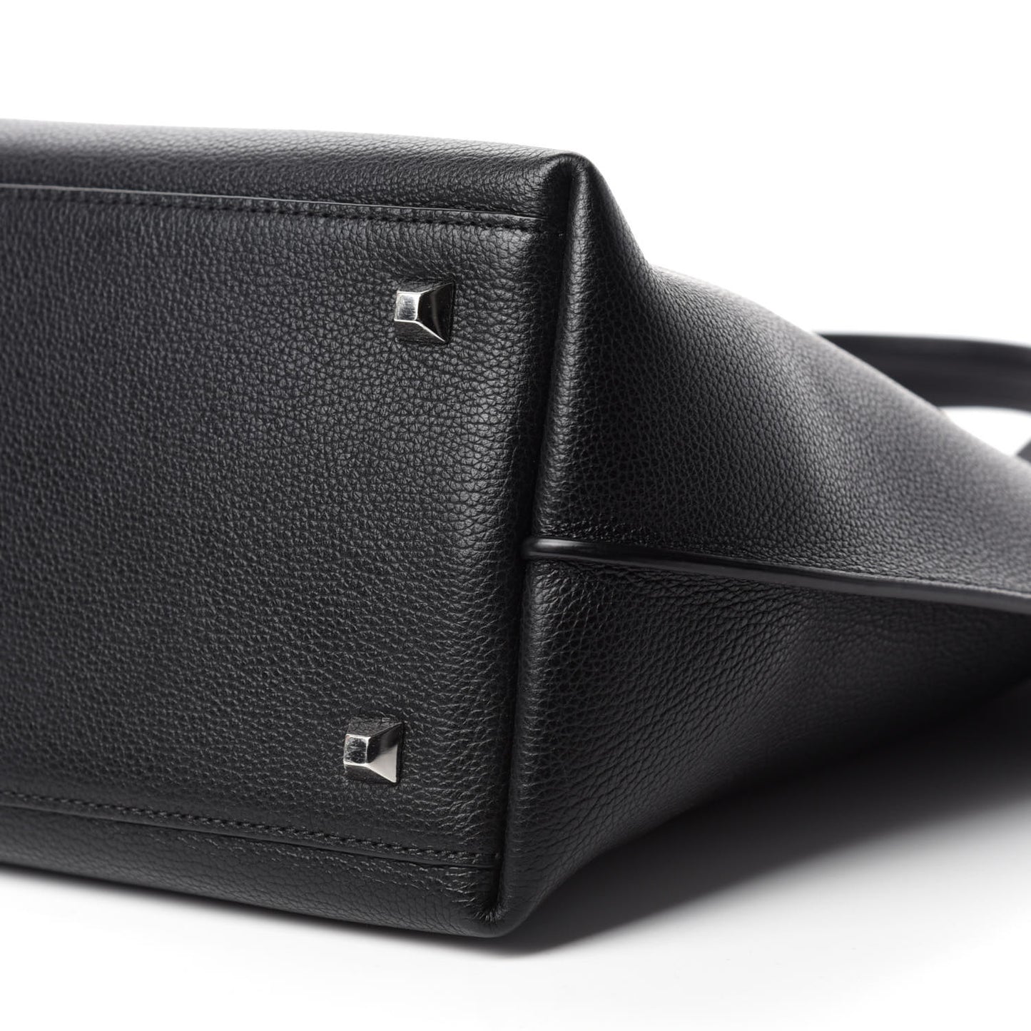 Grained Calfskin Medium Yris Shopper Tote Black
