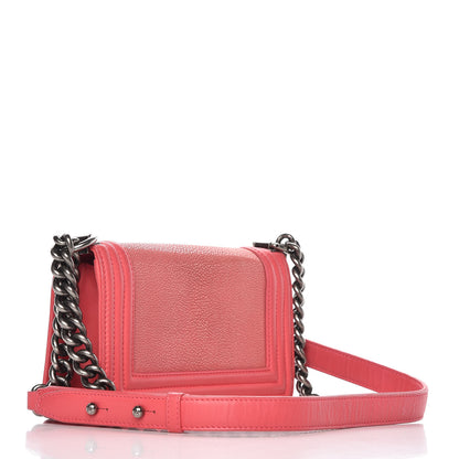 Chanel Galuchat Stingray Small Boy Flap Pink 3 of 19