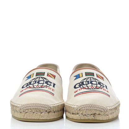Gucci Canvas Worldwide Mens Espadrilles 7.5 Raw Cognac 2 of 14