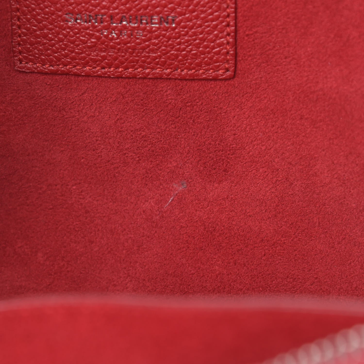 Saint Laurent Grained Calfskin Small Cabas Rive Gauche Red 16 of 21