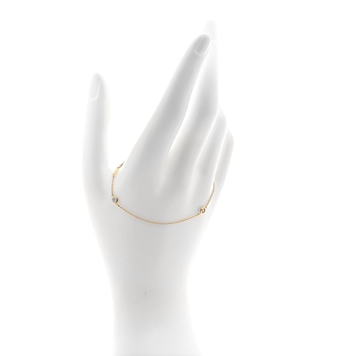 Tiffany 18K Yellow Gold Diamond .30ctw Elsa Peretti Diamonds by the Yard Station Bracelet 2 of 5