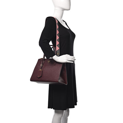 Prada Saffiano Greche Medium Paradigme Bag Granato Petalo 2 of 9