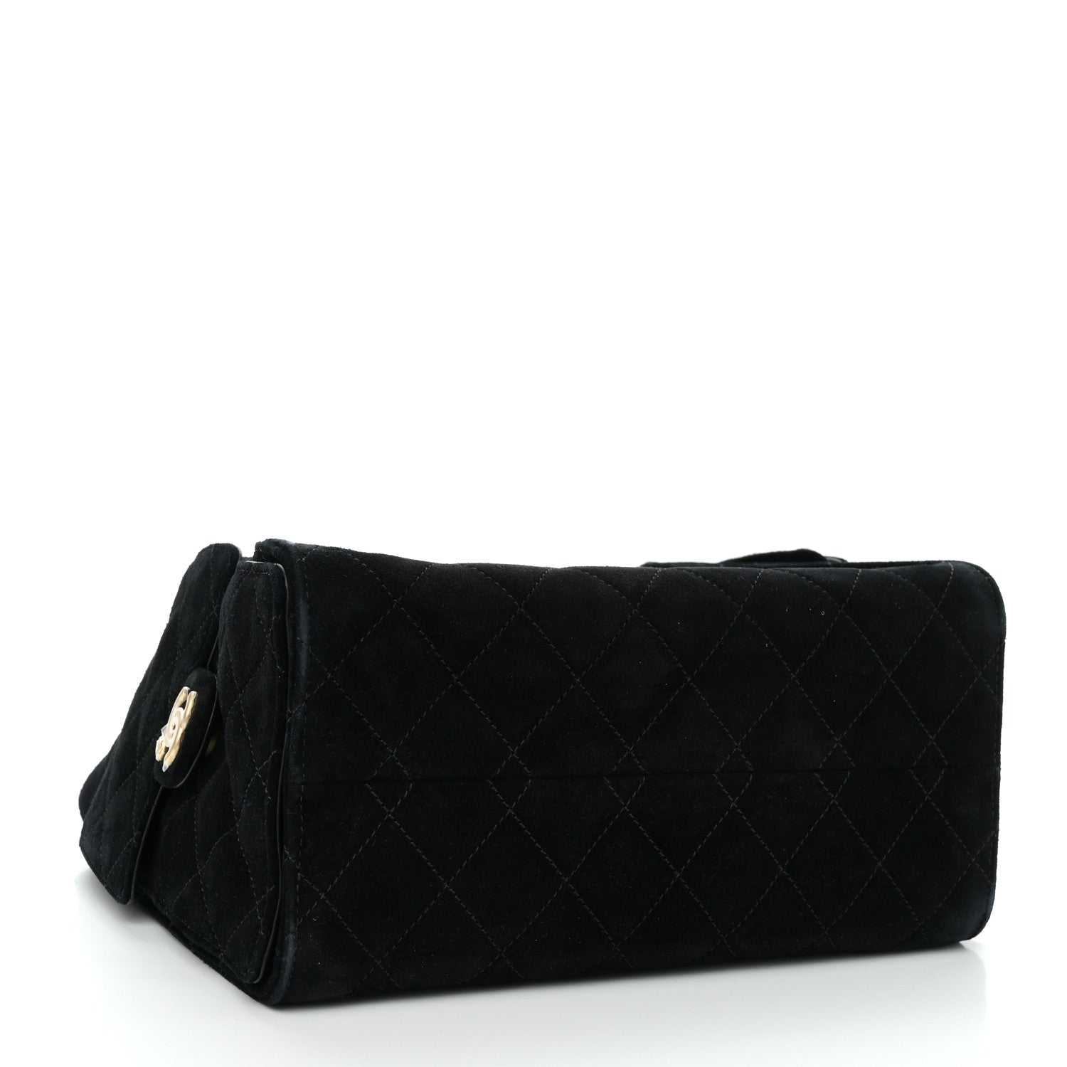 Chanel Suede Quilted Small Chanel 25 Handbag Black 4 of 11