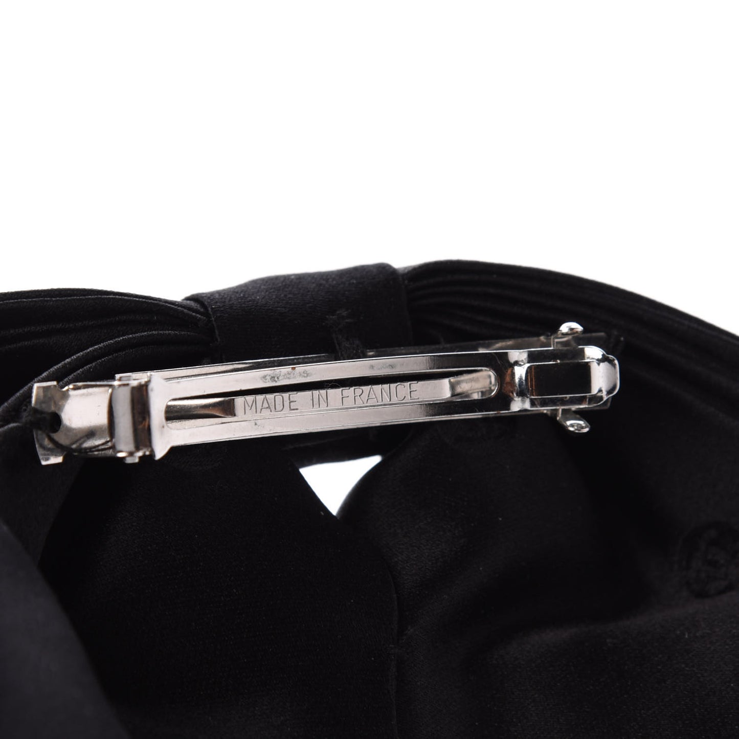 Satin CC Hair Clip Bow Black