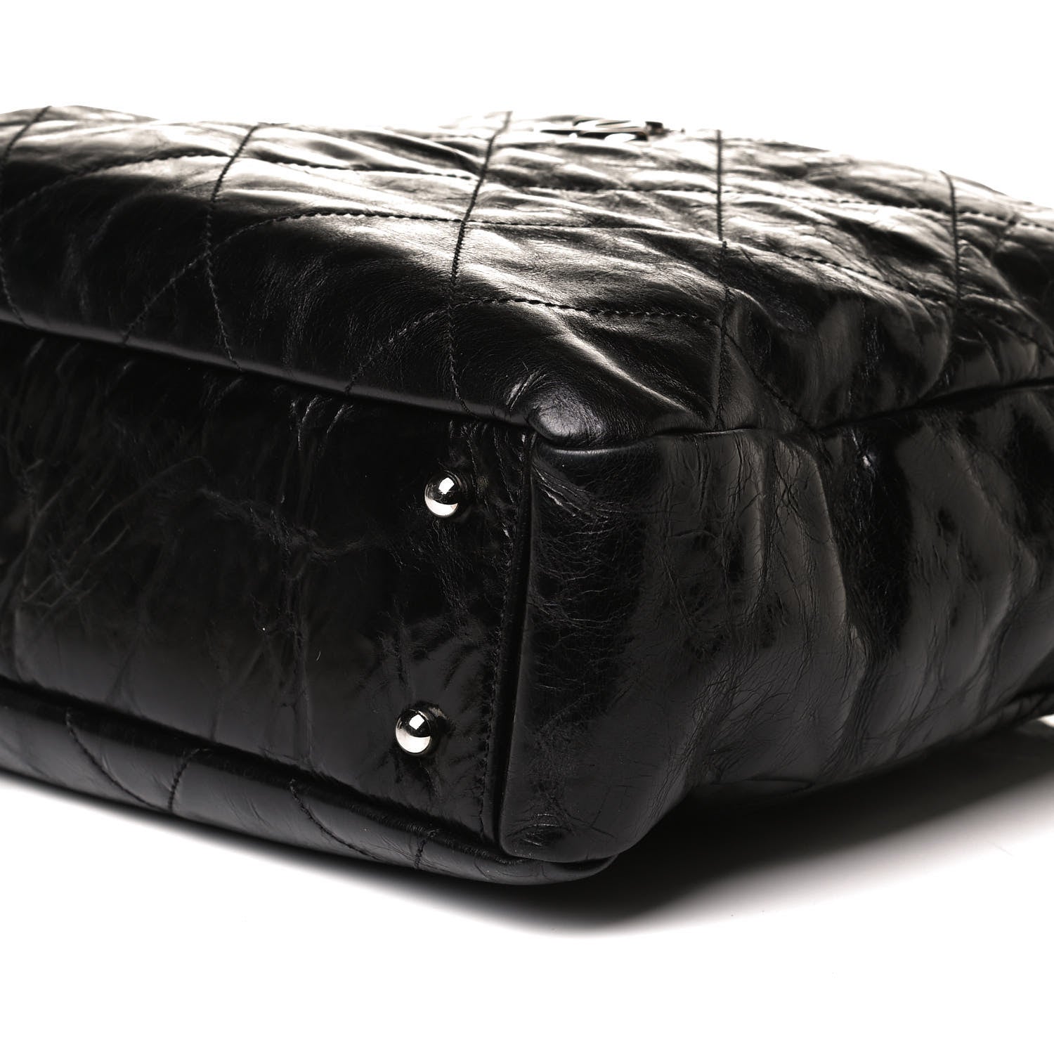Chanel Glazed Calfskin Lambskin Portobello Tote Black 10 of 18