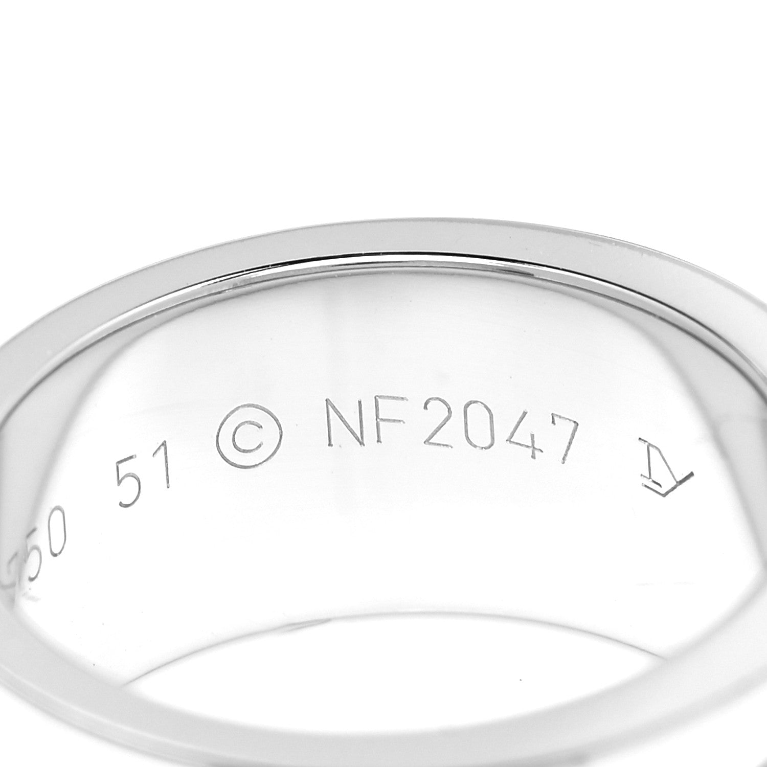 Cartier 18K White Gold Diamond C De Cartier Ring 51 5.75 5 of 6