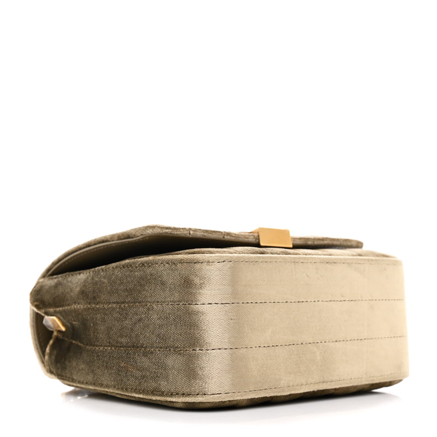 Saint Laurent Velvet Matelasse Small Vicky Chain Bag Dark Vintage Olive 4 of 11