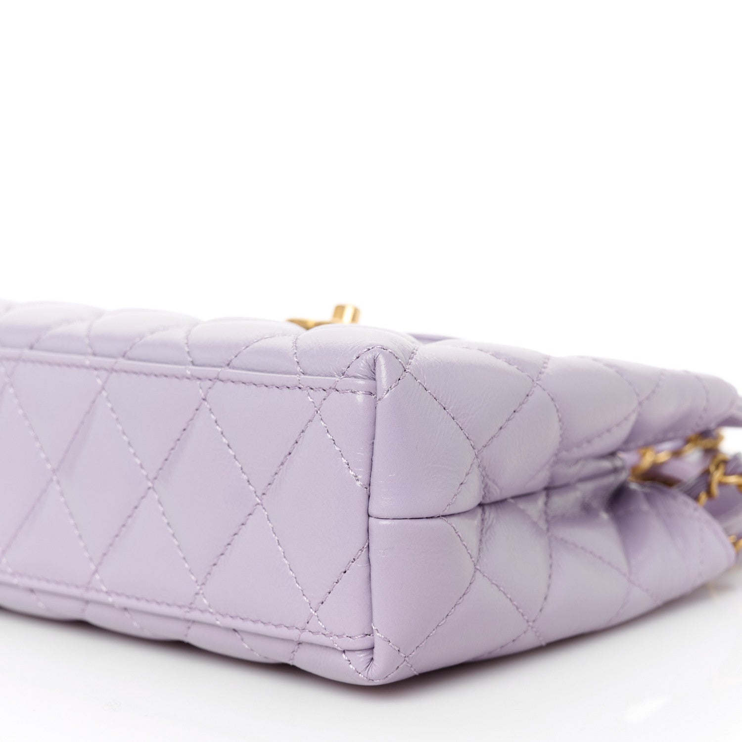 Chanel Shiny Aged Calfskin Quilted Nano Kelly Shopper Lilac 10 of 10