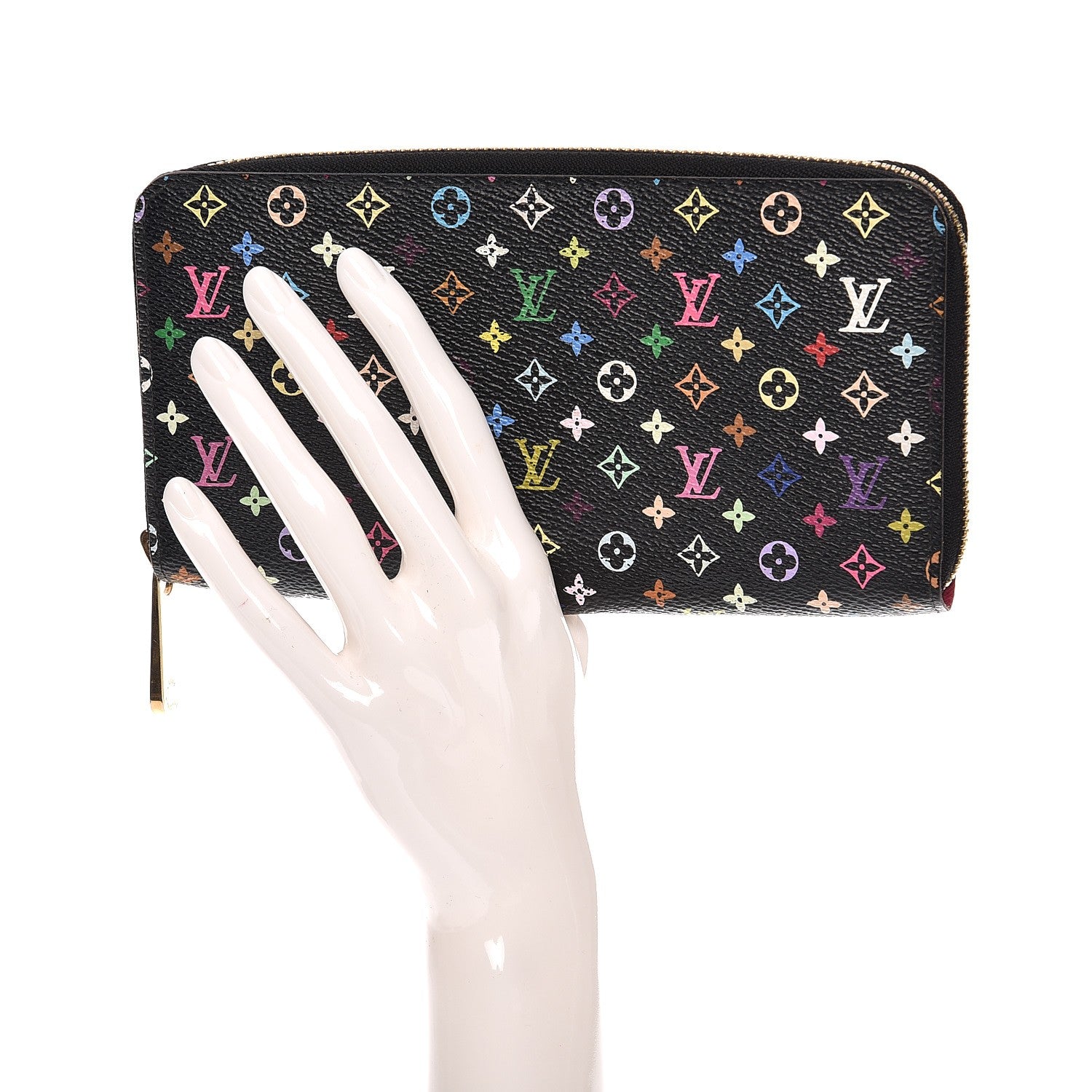 Louis Vuitton Monogram Multicolor Zippy Wallet Black Grenade 2 of 10