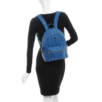MCM Visetos Side Stud Small Stark Backpack Blue 2 of 12