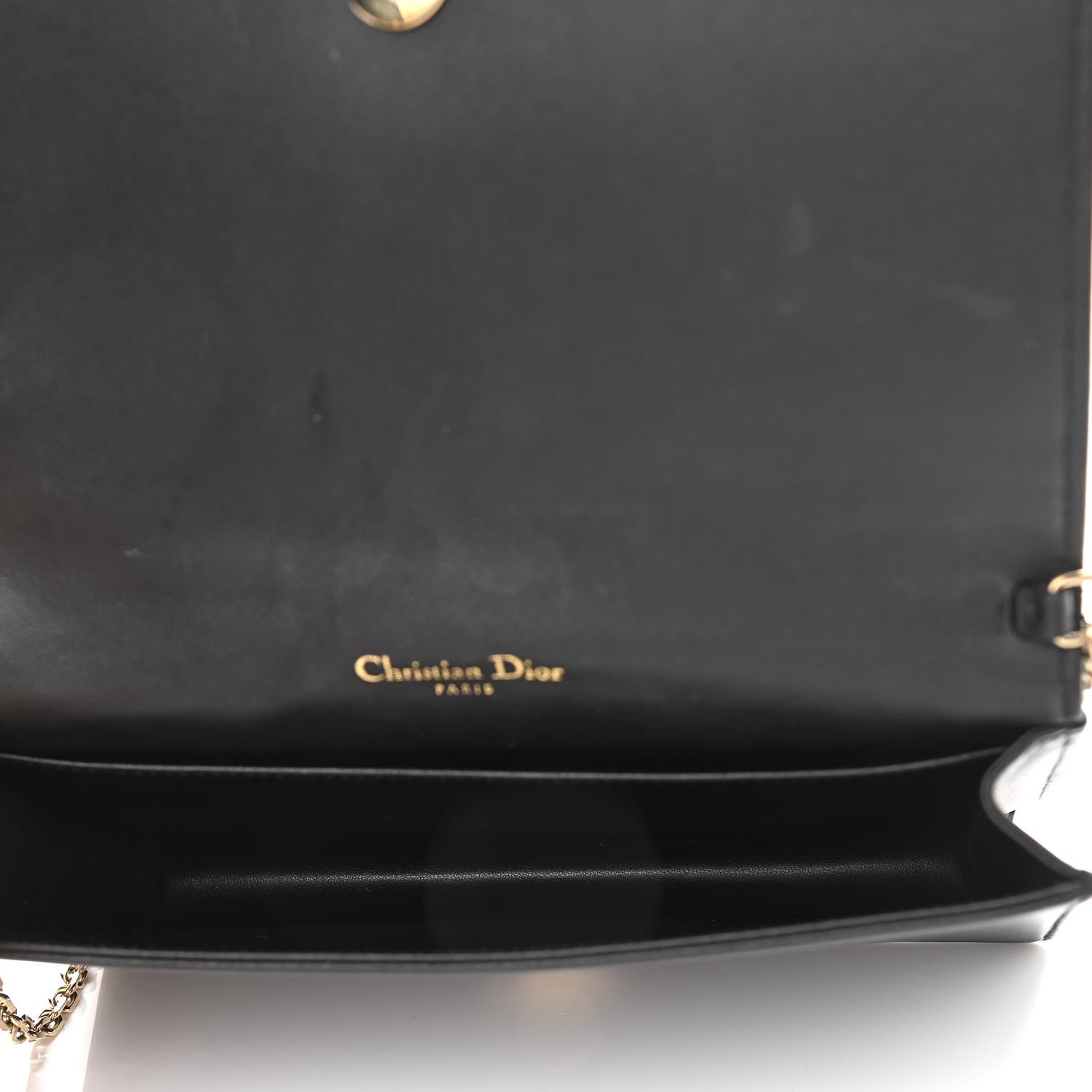 Christian Dior Lambskin Cannage Lady Dior Chain Wallet Black 6 of 12