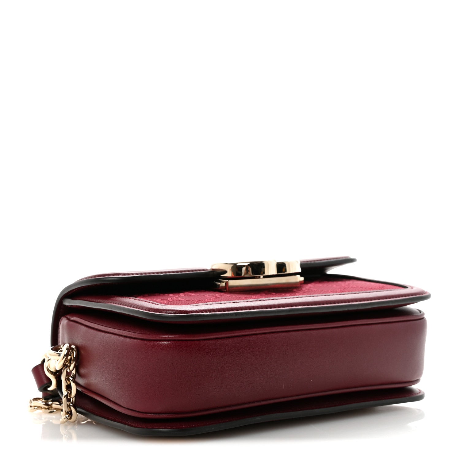 Gucci Crepe Wool Silk GG Monogram Go Small Shoulder Bag Rosso Ancora 4 of 9