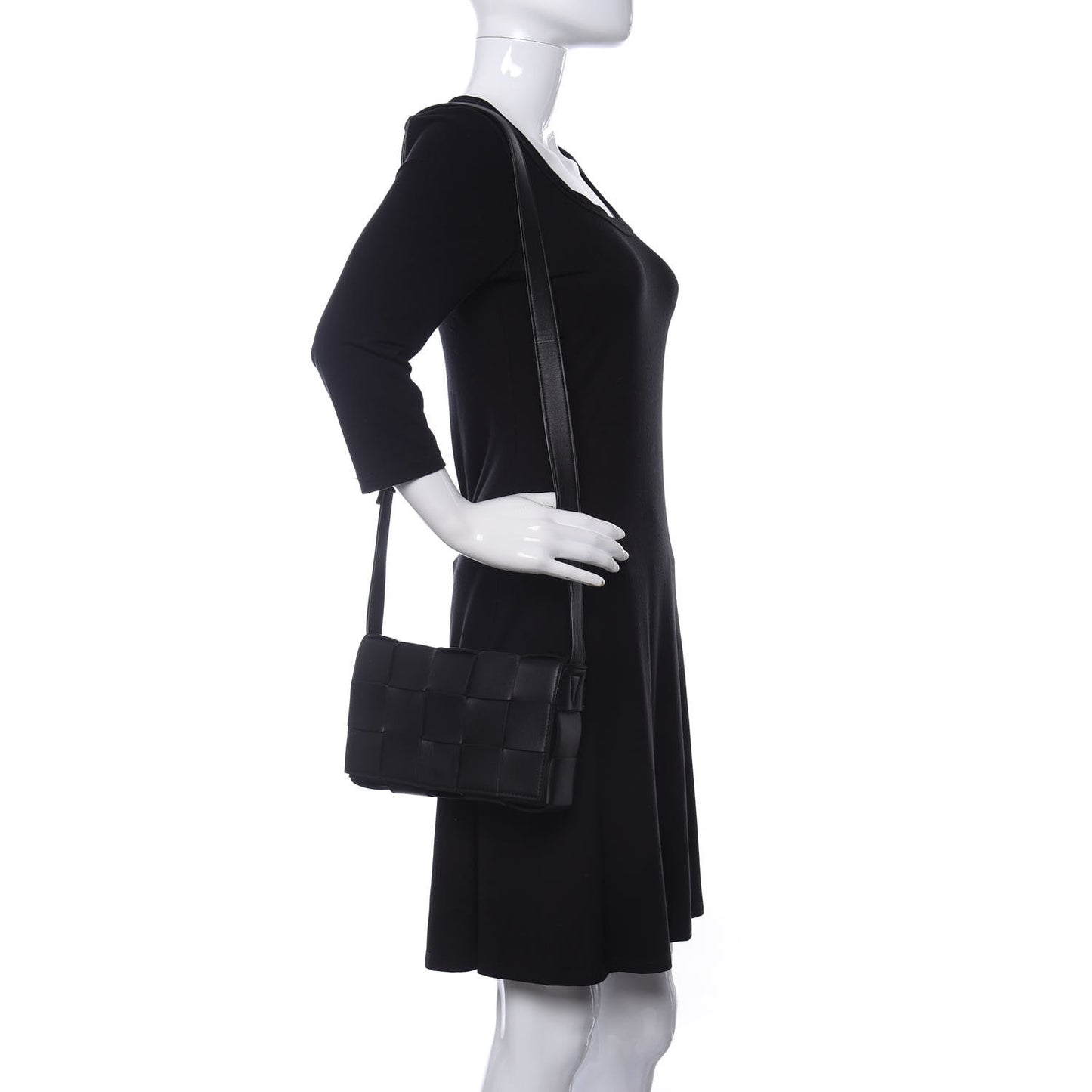 Lambskin Maxi Intrecciato Cassette Crossbody Bag Black
