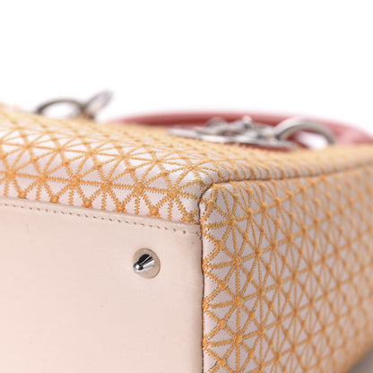 Christian Dior Lambskin Embroidered Medium Lady Dior Light Pink Orange 8 of 22